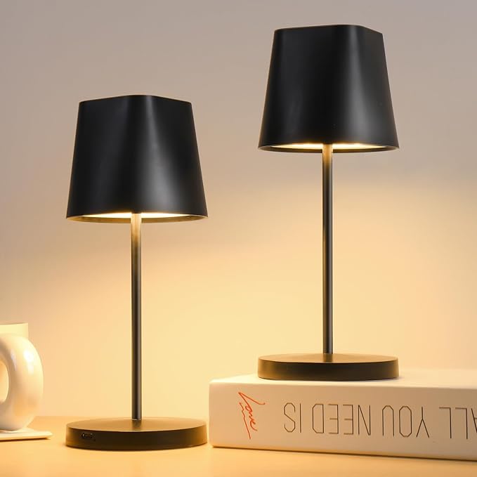 Conjunto 2 Candeeiros de Mesa LED Quntis – Sem Fios, Tátil e Recarregável (IP44)