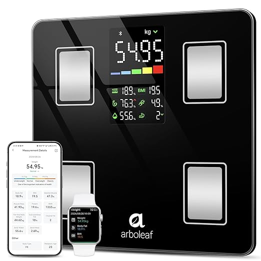 Balança Inteligente de Peso Corporal Bluetooth – 14 Métricas Corporais, App Smart, até 180kg
