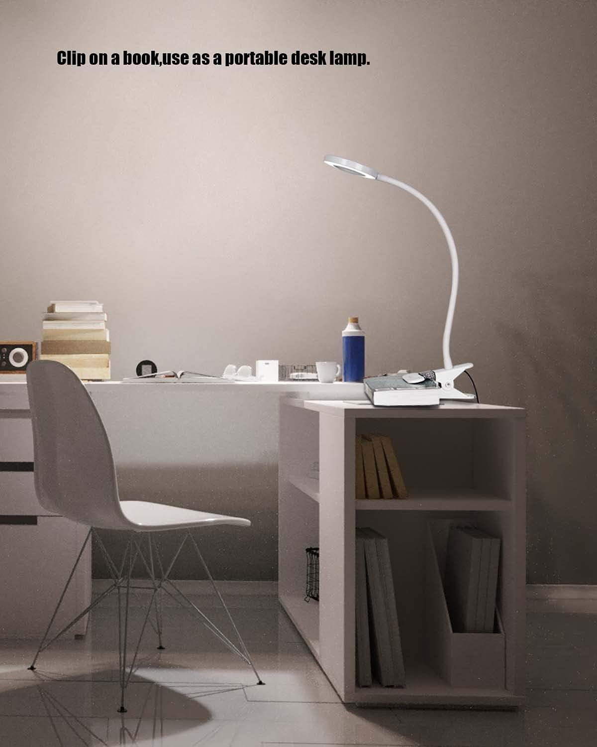 Candeeiro de Leitura LED com Abraçadeira, Pescoço Flexível