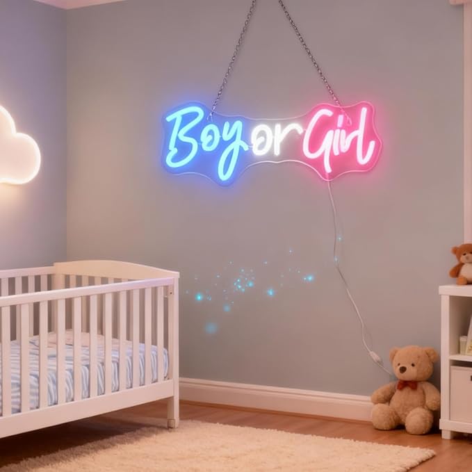 Letreiro Néon LED “Boy or Girl” para Chá Revelação