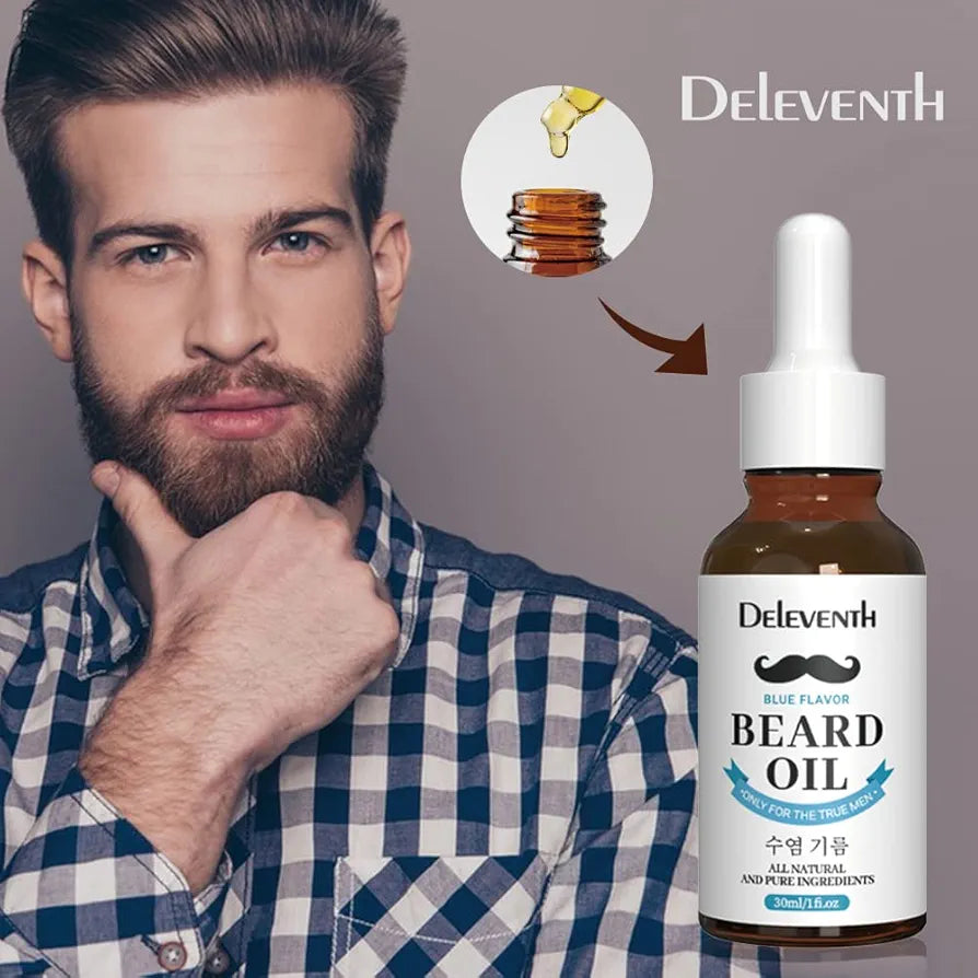 DEleventh Korean Brand Beard Oil 30ml / For a Refreshing, Masculine Scent & Soft, Hydrated Beard All Natural Ingredients for Healthy Skin & Hair