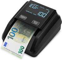 Detector de Notas Falsas e Contador 2 em 1 com Ecrã Tátil – Euros / USD / GBP – Portátil e Leve