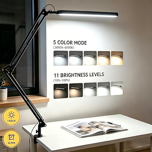 Candeeiro de Secretária LED SKYLEO – Ajustável e Ultra Luminoso