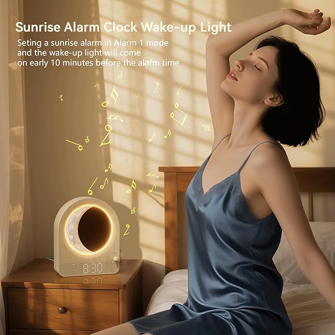 Despertador Sunrise blonbar com Luz Lunar e Sons Relaxantes