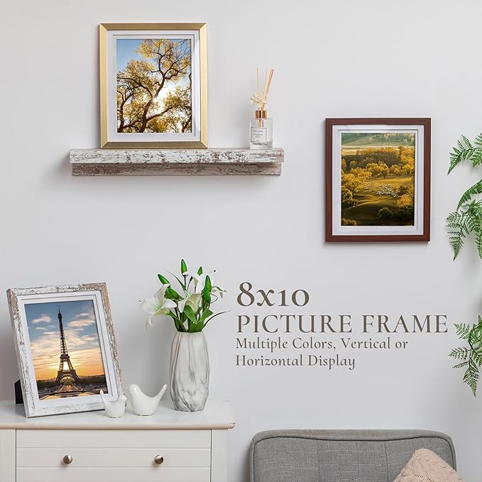 Conjunto 2 Moldura Fotográfica 20×25 cm Inweder — Branco Envelhecido
