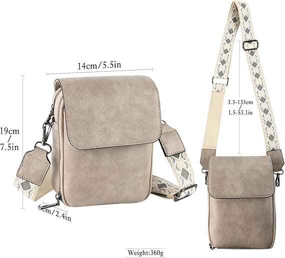 Bolsa Transversal Feminina em Couro PU com Bloqueio RFID