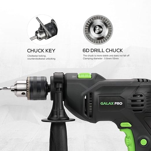 Berbequim de Impacto 600W, 3000RPM, Punho Giratório 360°, Mandril 13mm, Função 2 em 1