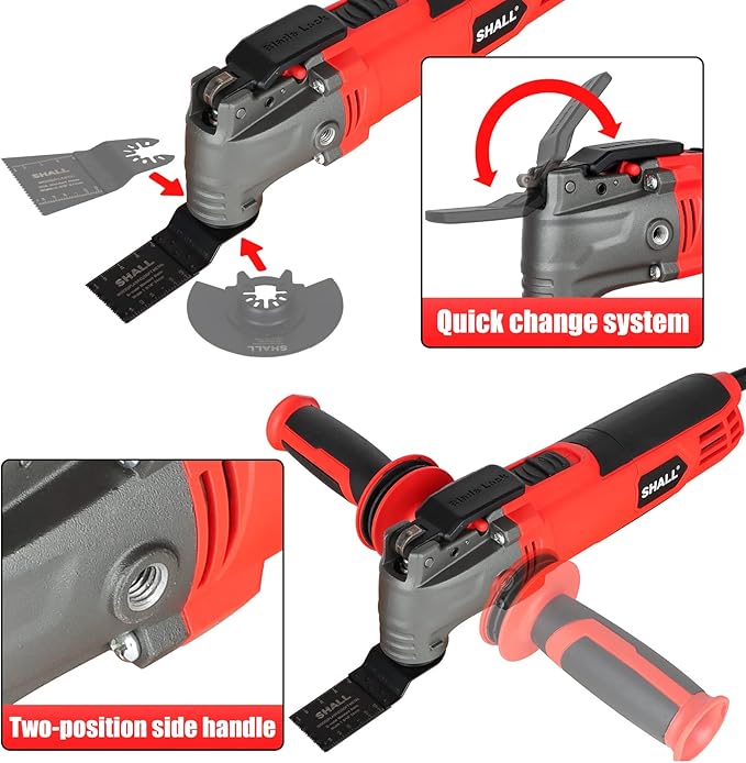 Multitool - Ferramenta Oscilante SHALL 500W — Kit Multifuncional com 34 Acessórios, 6 Velocidades e Bolsa de Transporte