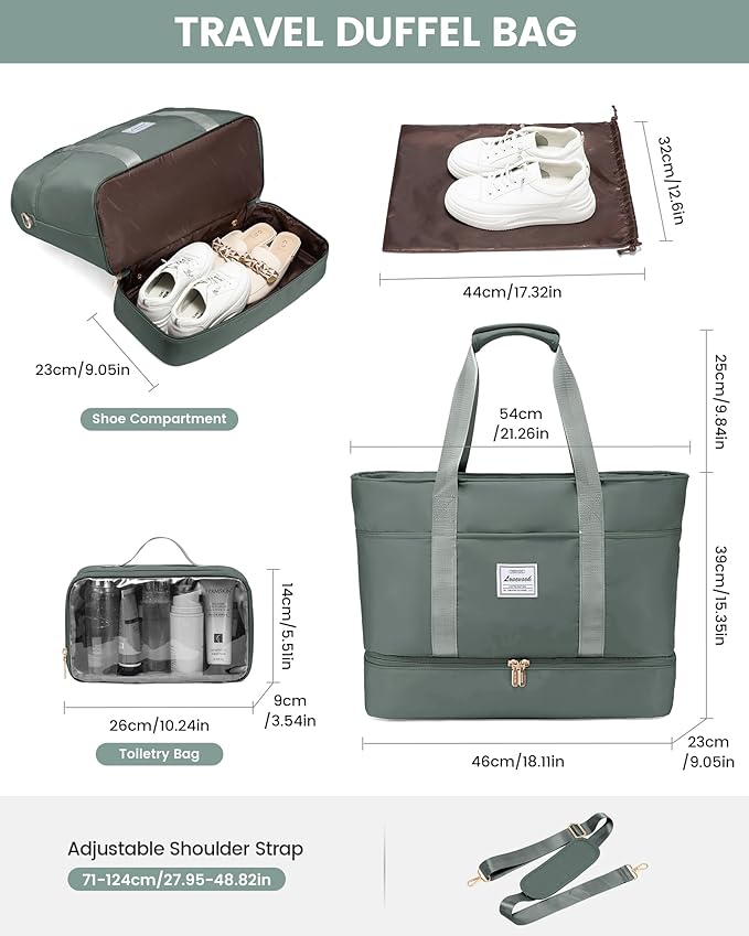 Mala de Viagem LOVEVOOK para Mulher – Grande Capacidade e Design Elegante