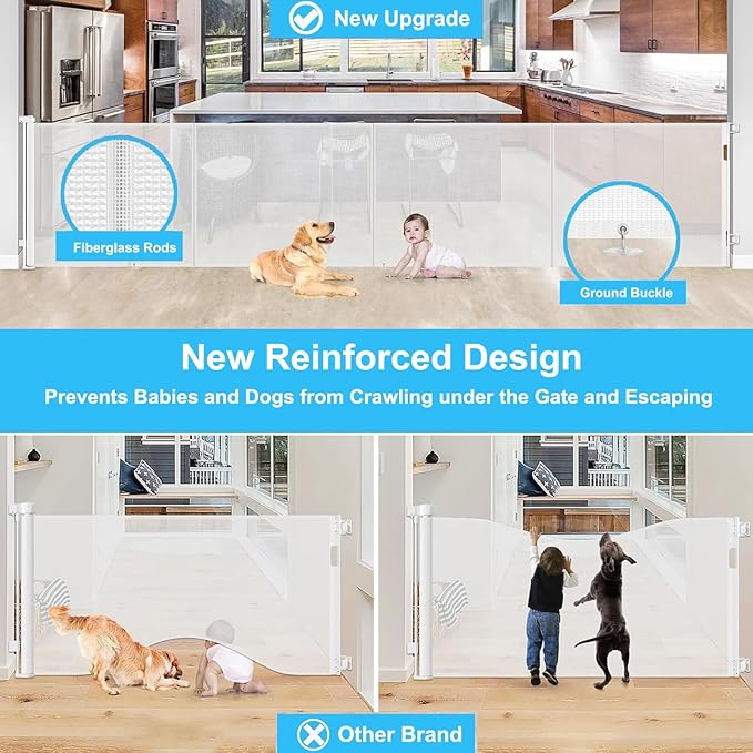 Barreira Retrátil para Portas e Escadas Wodondog 500 cm – Segurança para Crianças e Animais 🐶👶