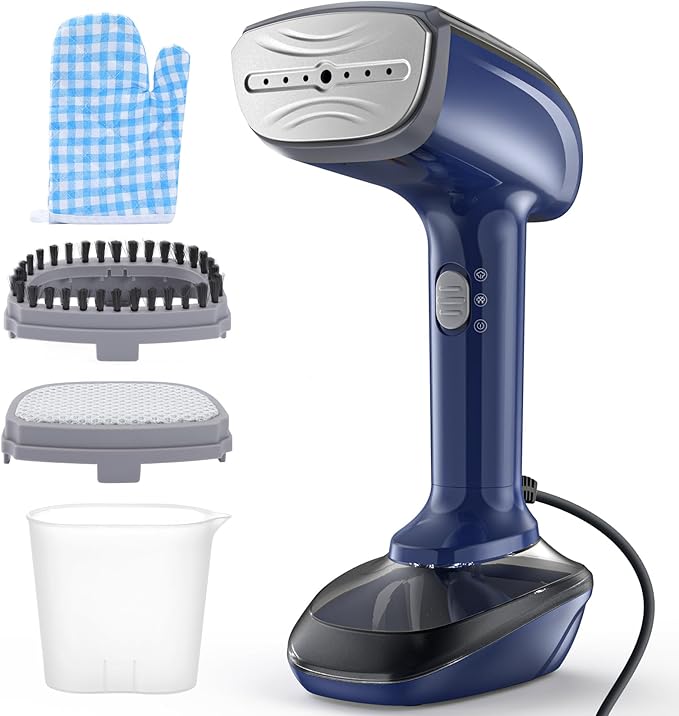 Ferro a Vapor 2-em-1 Steamer de Mão Potente NTAYDZSW 1800W – Azul