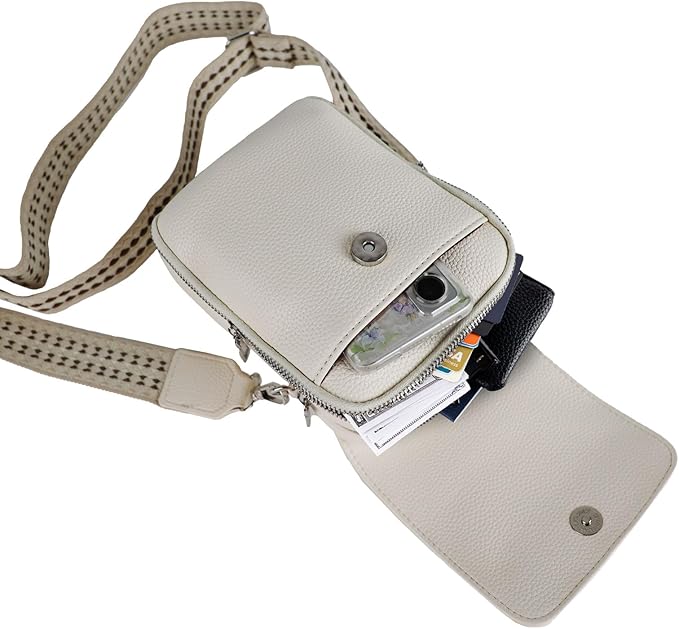 Bolsa Transversal Feminina em Couro PU com Bloqueio RFID
