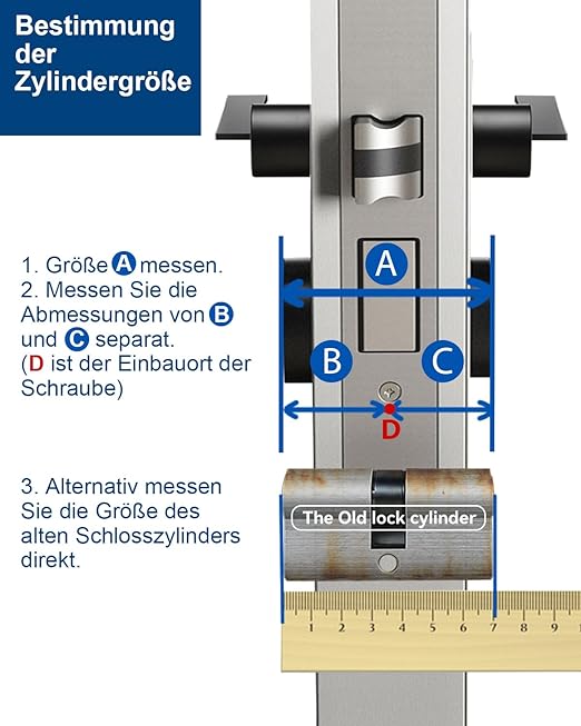 Cilindro de Fechadura AceMining 90 mm – Anti-Roubo, Latão com 3 Chaves