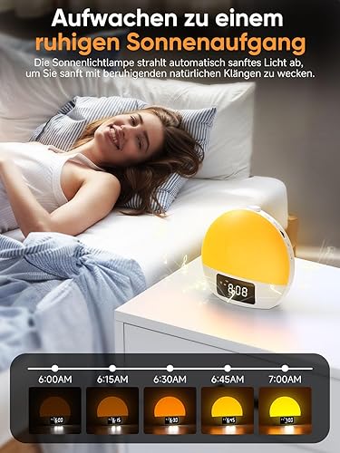 Despertador Sunrise Foryond com Sons Relaxantes e Luz Ambiente