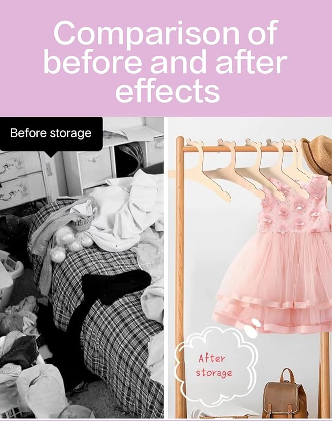 Pack 10 Cabides de Madeira para Bebé/Criança