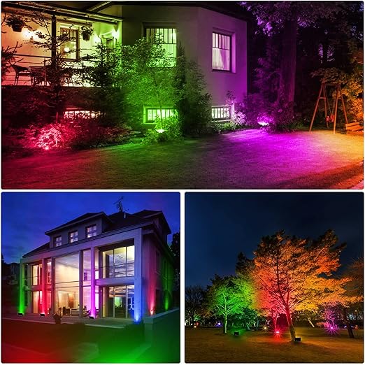 Conjunto de 2 Foco Projetor LED RGB Exterior 30W –  | 16 Milhões de Cores