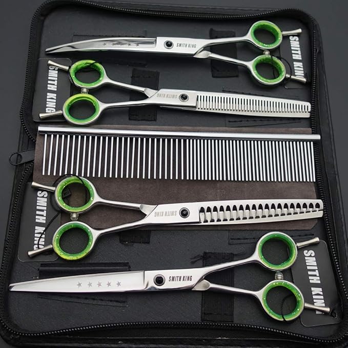 Kit Profissional de Tosquia Smith King para Cães e Gatos – 5 Peças