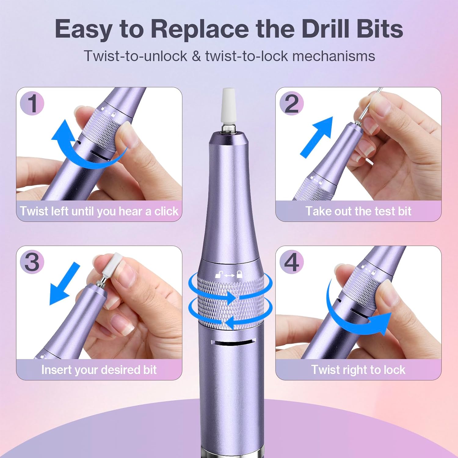 Broca Elétrica para Unhas Profissional 40.000 RPM