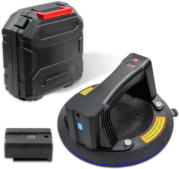Copo de Sucção Automático com Ecrã Digital, Capacidade até 180 kg e 2 baterias
