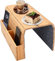 Tabuleiro de Sofá em Madeira com Porta-Copos e Organizadores