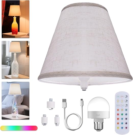 Candeeiro de Garrafa Sem Fios com Comando – LED RGB E27 Recarregável