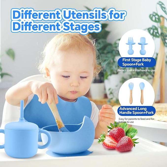 Conjunto de Alimentação para Bebé SHGMEET em Silicone BPA Free