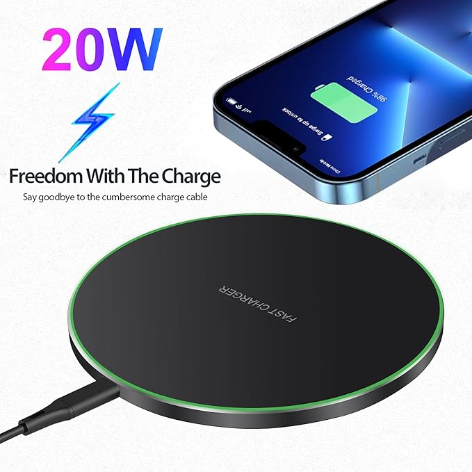 Carregador Wireless Rápido Qi 20W PDKUAI – Base de Carregamento Sem Fios USB-C