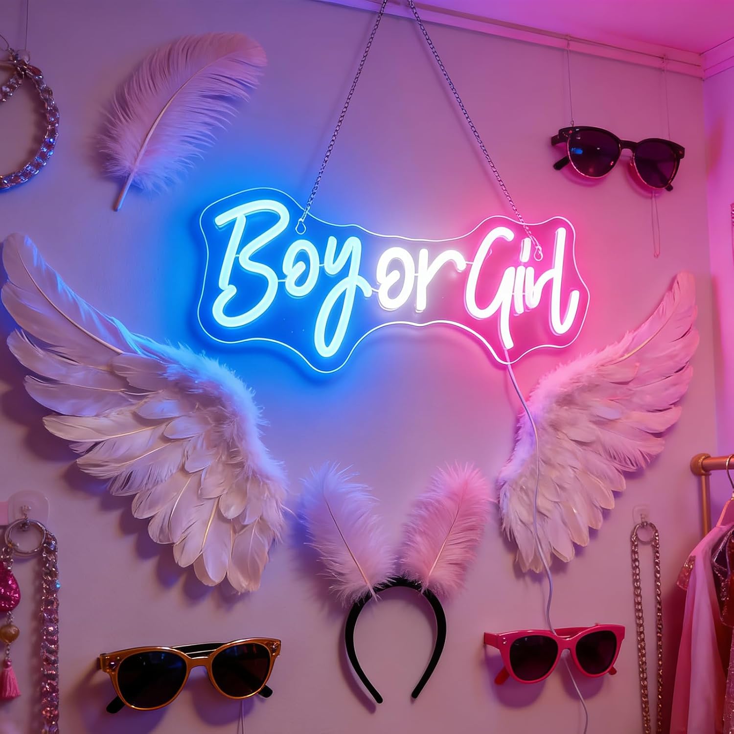 Letreiro Néon LED “Boy or Girl” para Chá Revelação