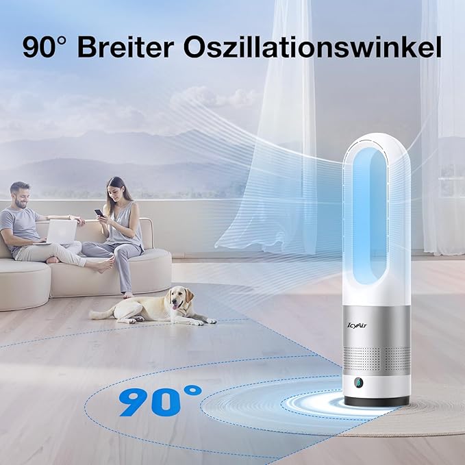 Ventoinha de Coluna Sem Pás IcyAir — Ultra Silenciosa (35 dB)