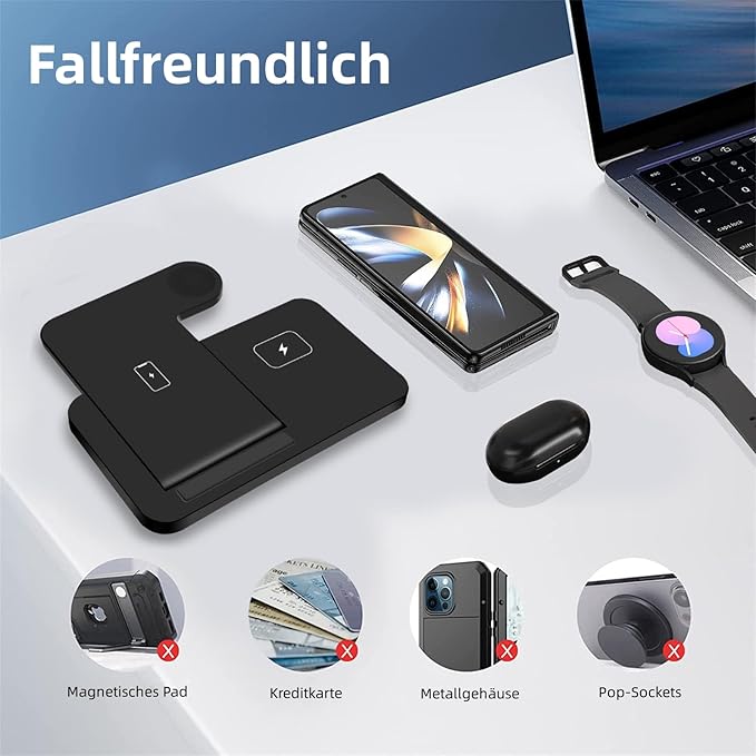 Carregador Wireless 3 em 1 Dobrável PDKUAI – Samsung Galaxy, Watch e Buds (15W)
