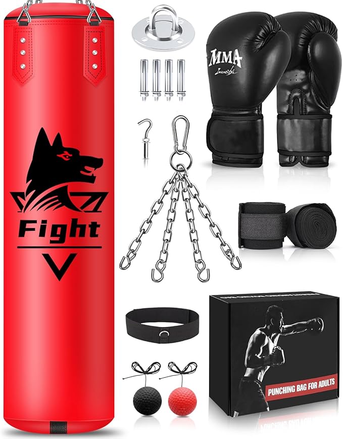Saco de Boxe Suspenso JUOIFIP 120 cm com Kit Completo (Vazio)