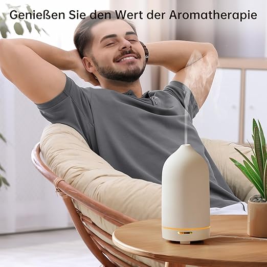 Difusor de Aromas JESMAY – 120 ml, Cerâmica, Silencioso e Seguro