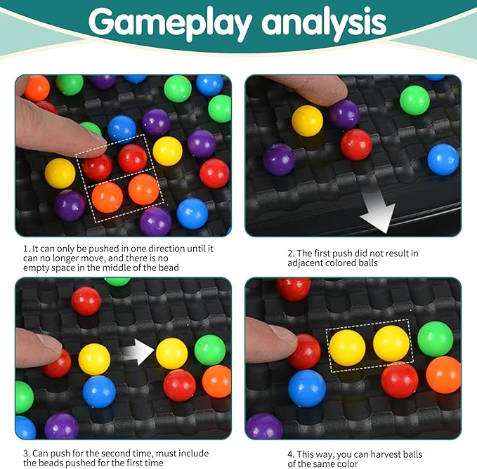 Jogo de Tabuleiro Rainbow Ball – 80 Peças, Estratégia e Eliminação, Para Crianças e Adultos