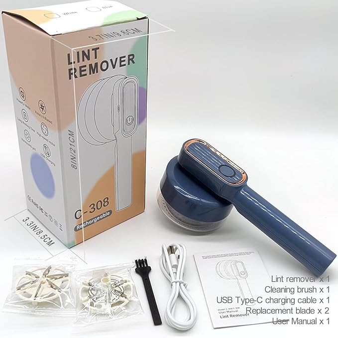 Removedor de Borbotos Elétrico, USB-C Recarregável