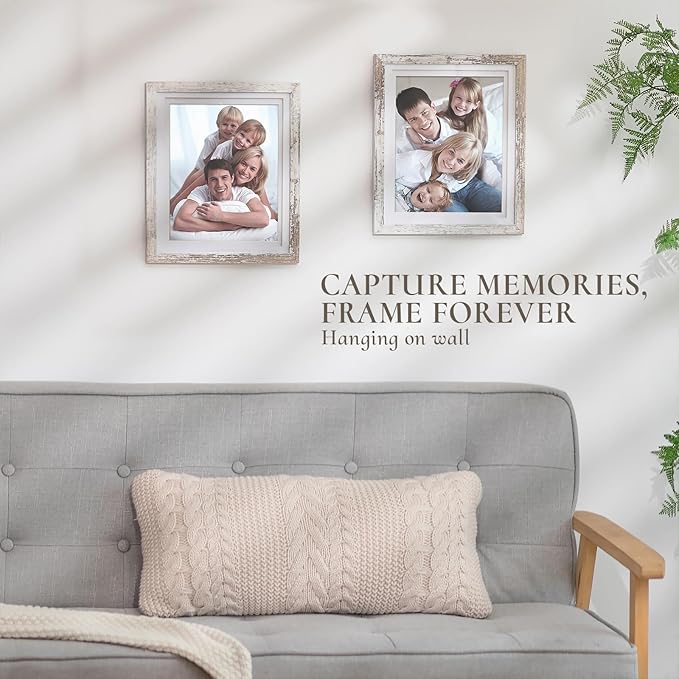Conjunto 2 Moldura Fotográfica 20×25 cm Inweder — Branco Envelhecido