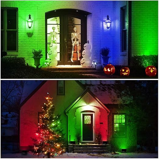 Conjunto de 2 Foco Projetor LED RGB Exterior 30W –  | 16 Milhões de Cores