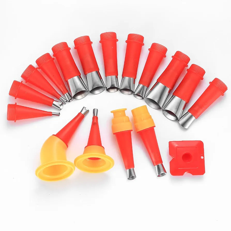 Conjunto de 28 bicos de aço inoxidável para vedação de silicone, aplicador de silicone de uma peça, ferramentas de silicone para acabamento de vedação, adequadas para cozinhas, janelas, casas de banho