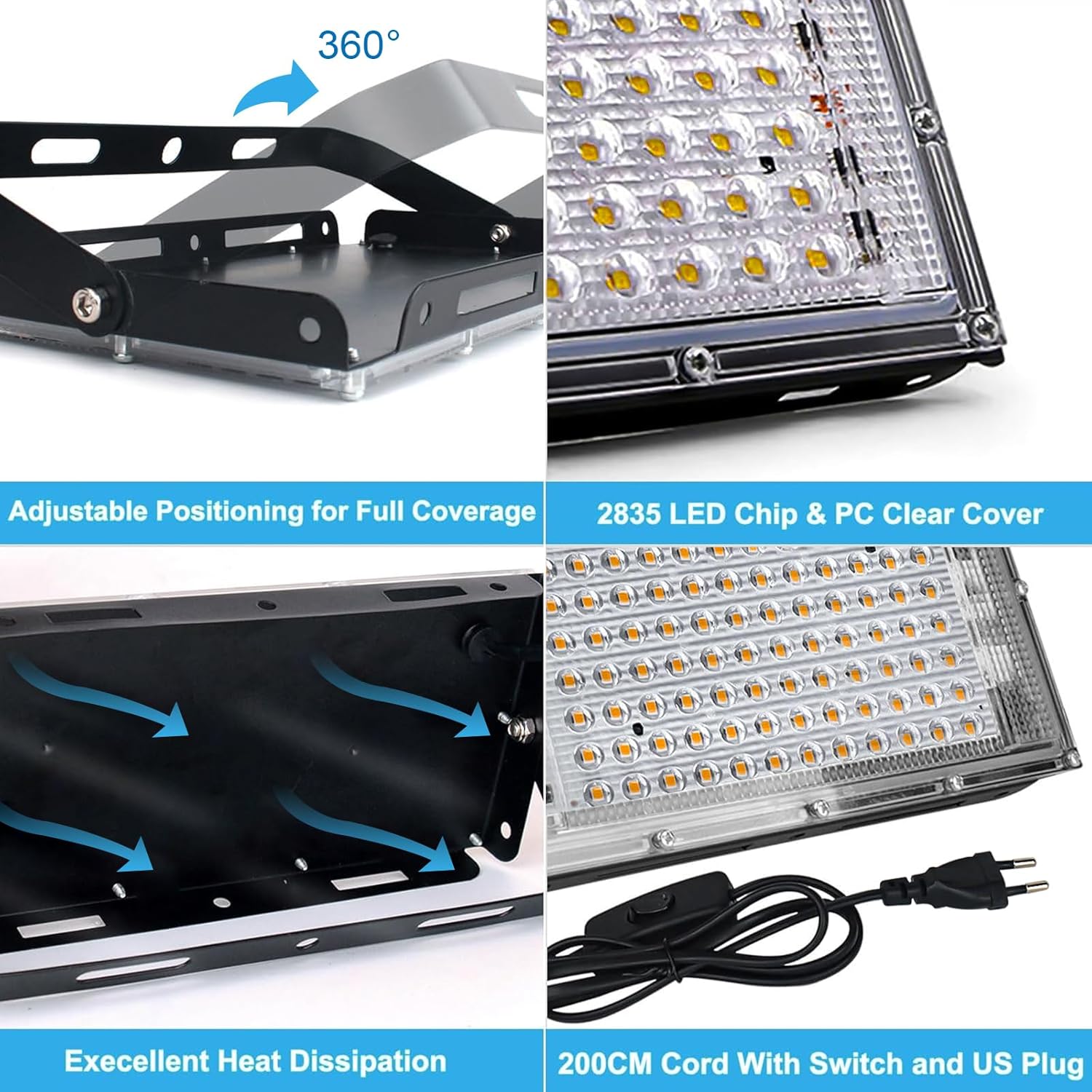Projetor LED CREATESTAR 100W com Ficha
