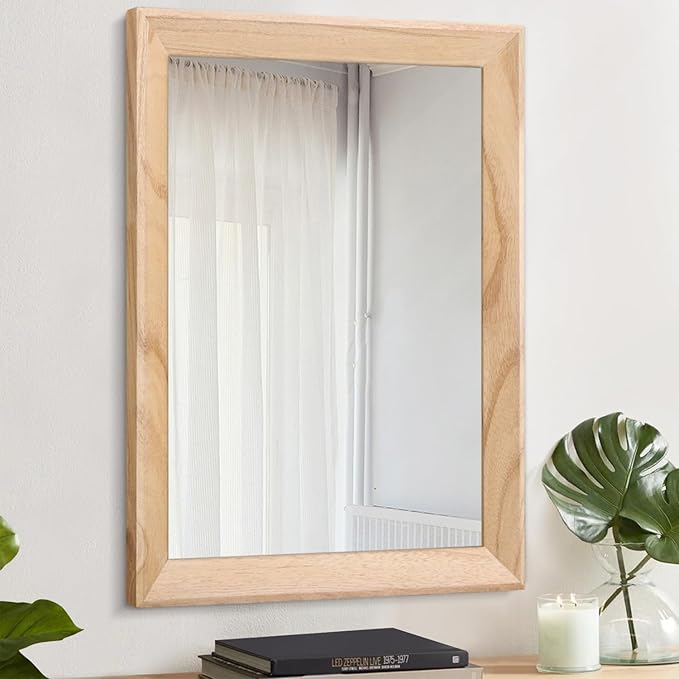 AAZZKANG Espelho de parede rústico com moldura de madeira vintage, espelho para casa de banho, quarto, espelho retangular decorativo para pendurar