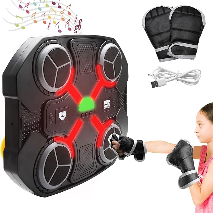 Máquina de Boxe Musical Infantil VOSSOT com Bluetooth e Luzes LED