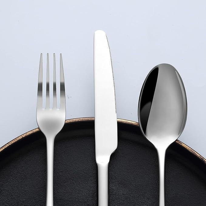 Conjunto de Talheres para 12 Pessoas Bestdin – 60 Peças em Aço Inoxidável Elegante