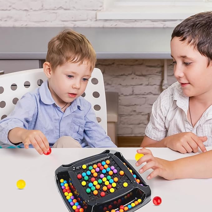 Jogo de Tabuleiro Rainbow Ball – 80 Peças, Estratégia e Eliminação, Para Crianças e Adultos