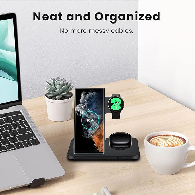 Carregador Wireless 3 em 1 Dobrável PDKUAI – Samsung Galaxy, Watch e Buds (15W)
