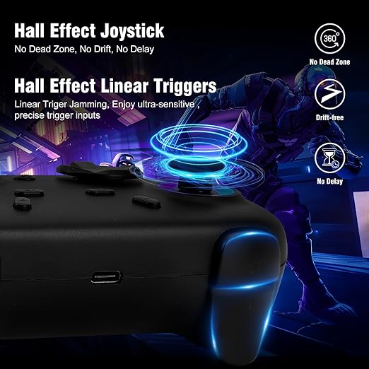 Comando Wireless DuLingKer para PC & Nintendo Switch com Base de Carregamento, Hall Effect, RGB e Botões Programáveis