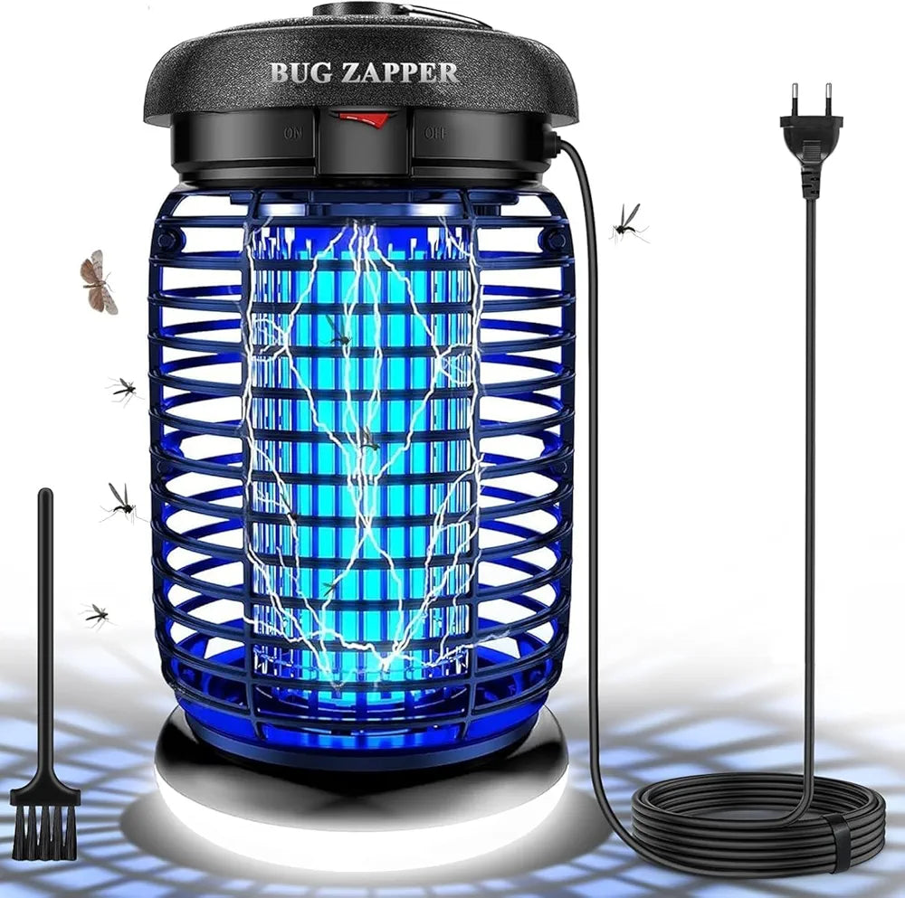 WUEAOA Candeeiro anti-mosquitos exterior com lâmpada LED, 4200 V 15 W UV mata mosquitos elétricos, não-tóxico e inodoro, IPX4, captura eficazmente mosquitos, moscas e traça