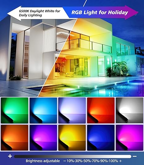 Projetor LED RGB MEIHUA 42W Exterior IP66 com Comando