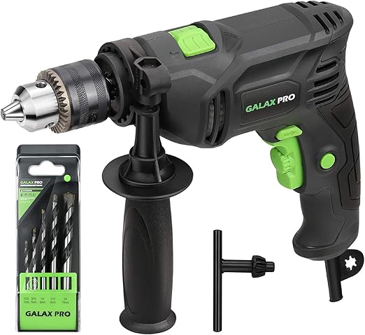 Berbequim de Impacto 600W, 3000RPM, Punho Giratório 360°, Mandril 13mm, Função 2 em 1