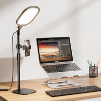 LitONES Lâmpada LED de Mesa com Tripé e Ring Light 3 Cores e 10 Níveis de Brilho