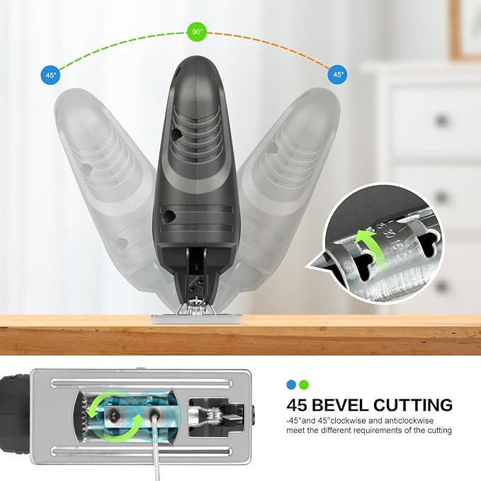 Serra Tico-Tico 400W, 3000RPM, Corte em Ângulo ±45°