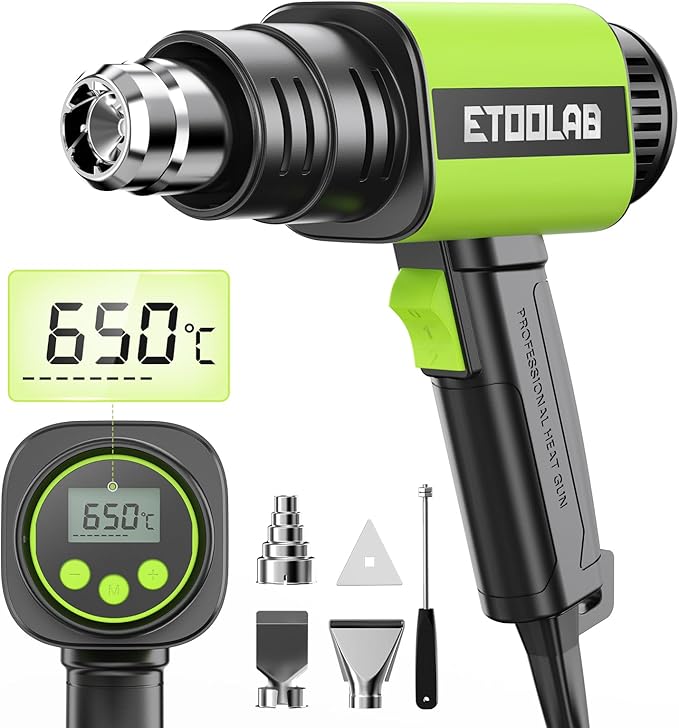 Pistola de Ar Quente 2000W ETOOLAB com Display LCD e Acessórios